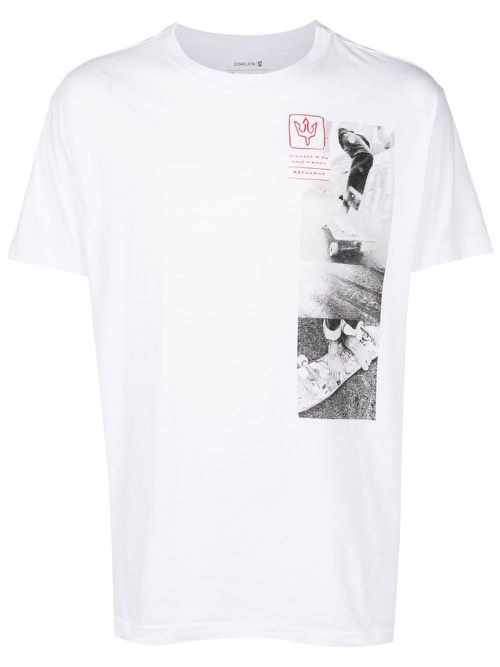 Graphic-print detail T-shirt - White