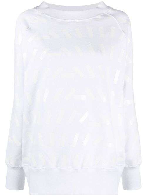 Tape print sweatshirt - White