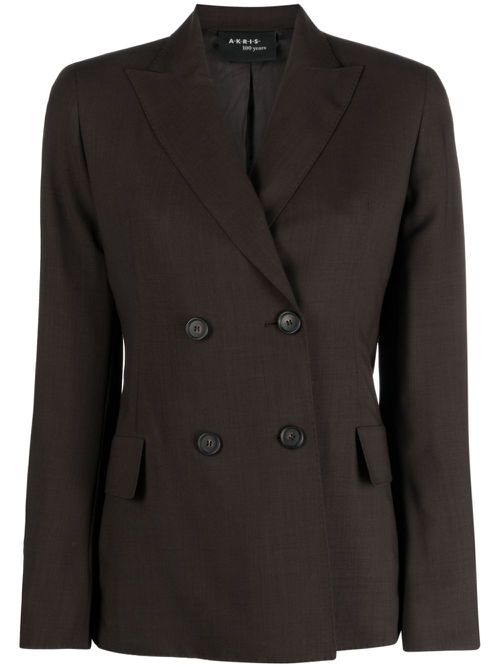 Peak-lapels double-breasted blazer - Brown