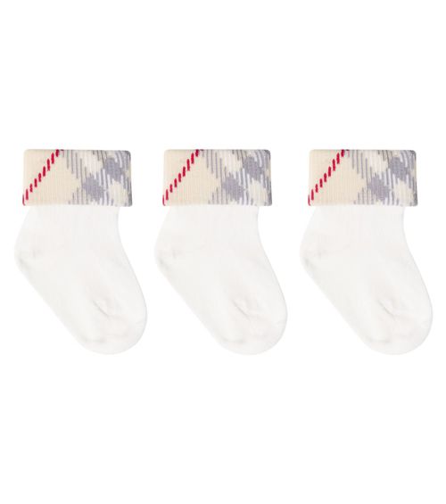 Burberry Kids Baby set of 3 cotton-blend socks