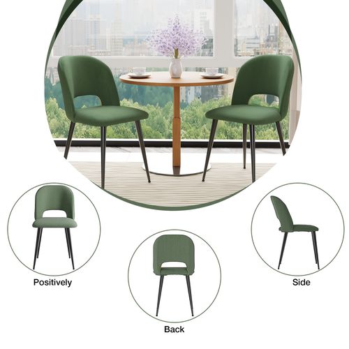 TEMU Set Luxe Velvet Dining Chairs - Green High Back Seat And Industrial Black Metal Legs | Bringing To Kitchens, And [scandinavian