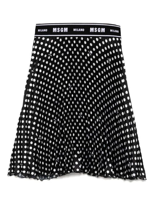 Dot-print skirt - Black