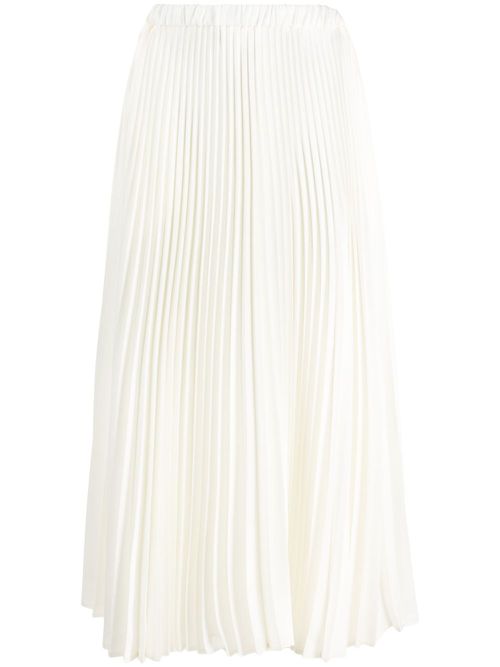 Pleated mid-length skirt - White
