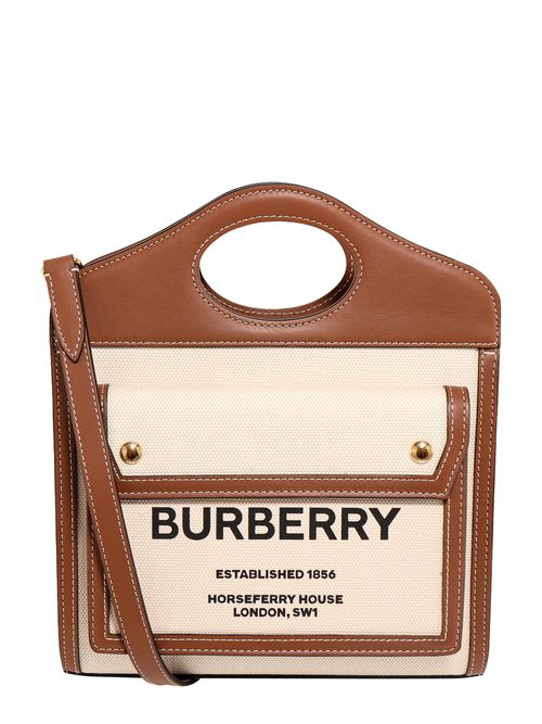 -Borsa a mano in canvas e pelle-Donna