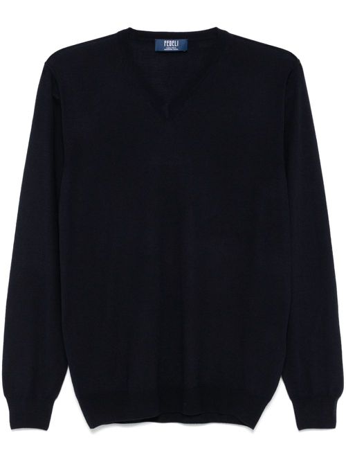 Fine-knit sweater - Blue