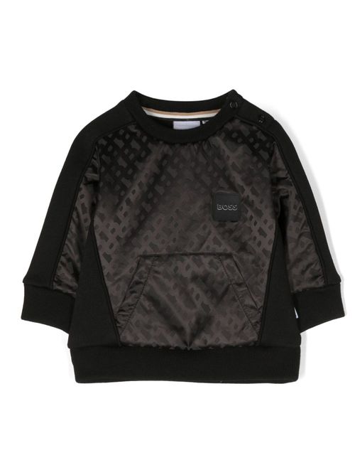 Logo-patch long-sleeve sweatshirt - Black