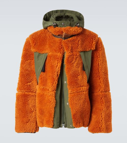 Wool-blend and canvas jacket