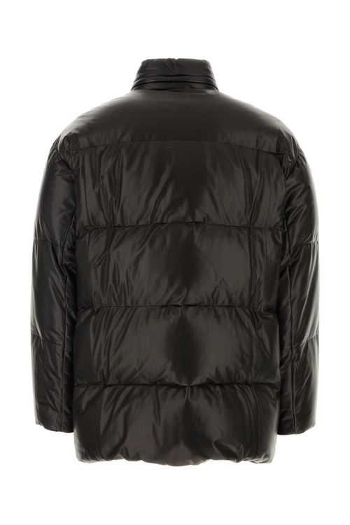 Black Nappa Leather Down Jacket