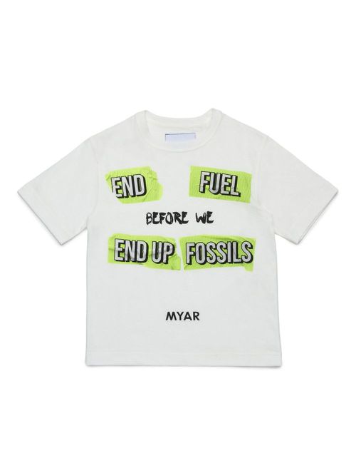 MYAR KIDS text-print T-shirt - White
