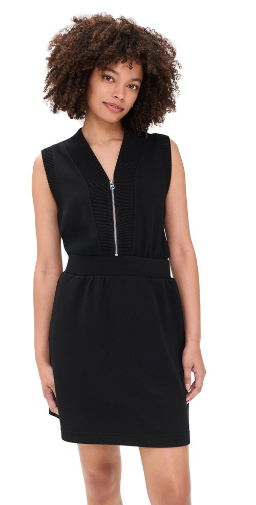 Polyanna Half Zip Dress Black