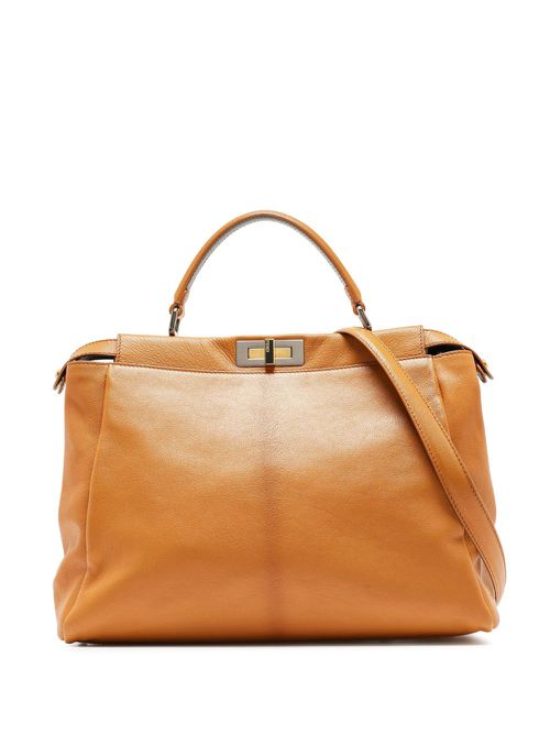 Large Peekaboo tote bag - Brown