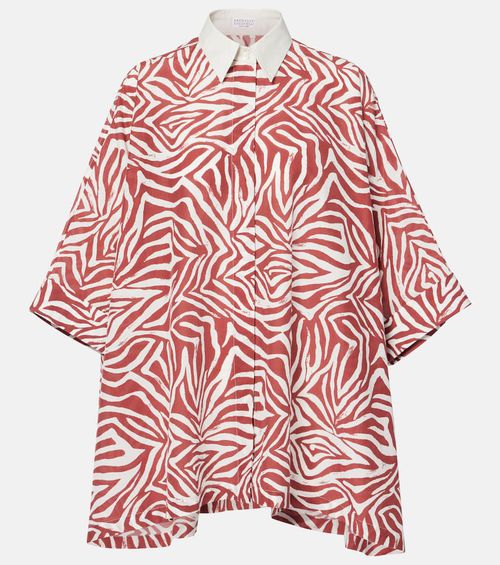 Printed cotton and silk shirt