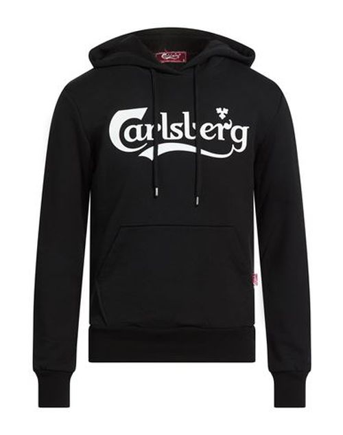 Man Sweatshirt Black Size S Cotton, Elastane