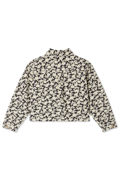 Jacket With Floral Motif, Unisex, Black