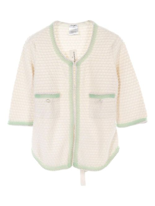CHANEL Pre-Owned 1986-1988 cashmere cardigan - Neutrals