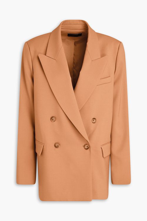 Jaden double-breasted wool-blend twill blazer - Brown - FR 42