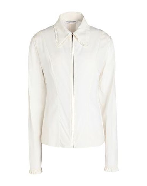 Woman Shirt Ivory Size 8 Viscose, Silk, Elastane
