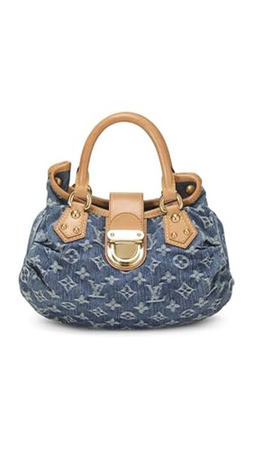 WHAT GOES AROUND COMES AROUND Women's Pre-Loved Louis Vuitton Monogram Denim Pleaty Shoulder Bag, Blue, One Size