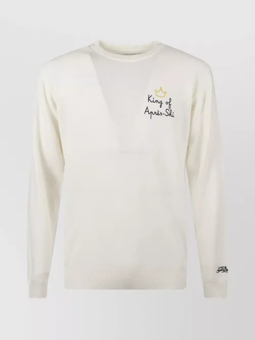 Saint Barth - crew neck sweatshirt with long sleeves and embroidery