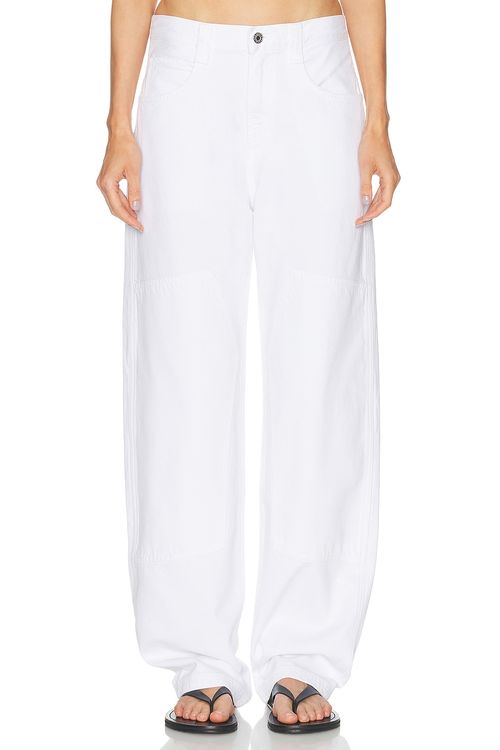 AGOLDE Laria Pieced Jean in Marshmallow - White. 24 also , 26, 27, 28, 29, 30, 31, 32