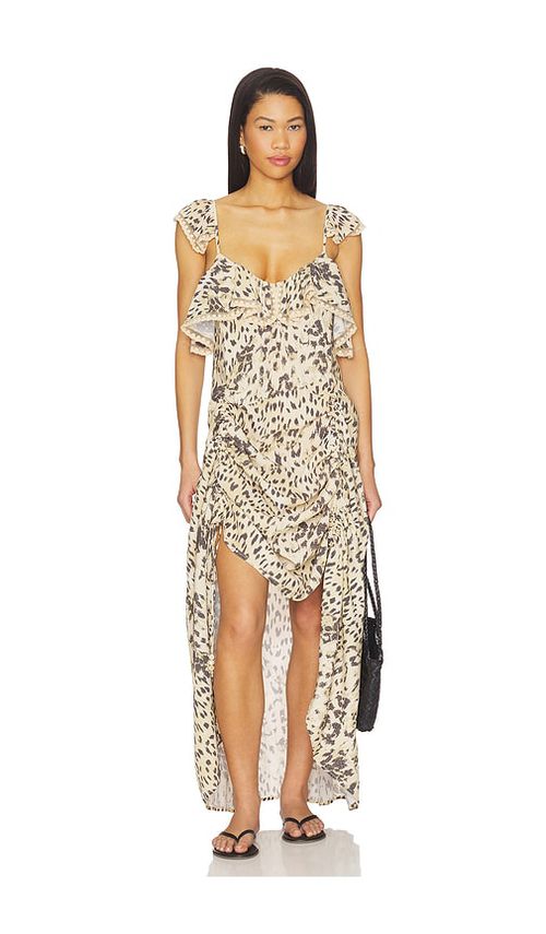 SPELL Snow Leopard Strappy Gown in Brown. - S also in L, XL