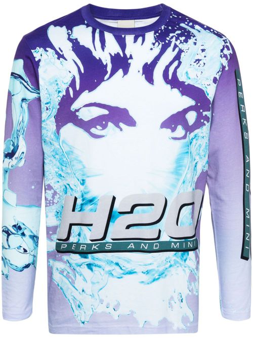 Splash-print organic cotton T-shirt - Purple