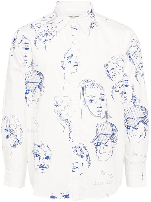 Doodle Faces shirt - White