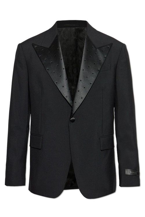 Satin-trim Single-breasted Tailored Blazer
