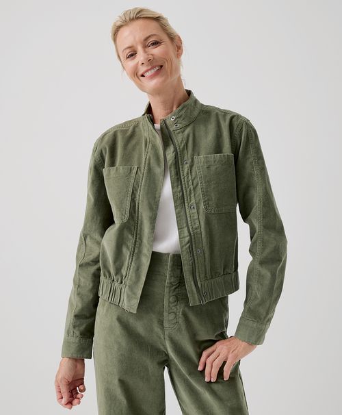 Women's Olivine Modern Corduroy Bomber Jacket