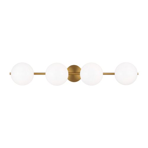 Visual Comfort Studio Lune 4-Light Bathroom Vanity Light in Burnished Brass by Ellen Degenere