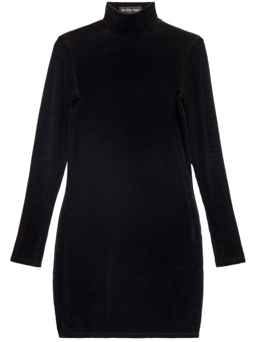 Logo-appliqué cotton minidress - Black