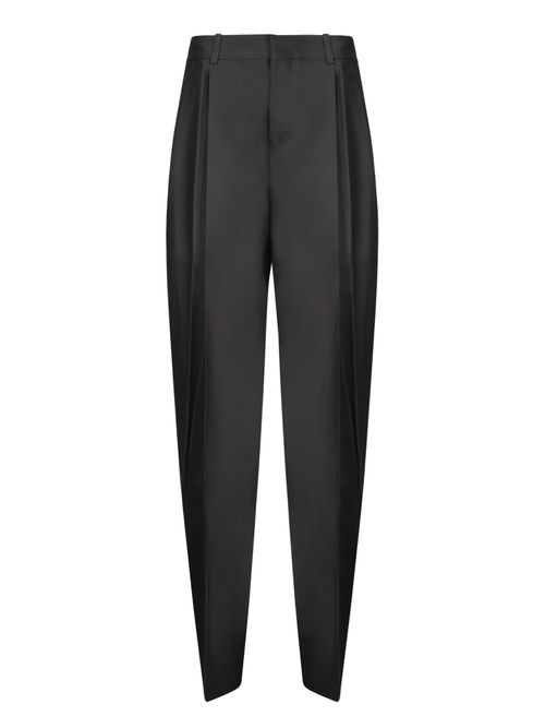 Curzio Cotton And Wool Black Trousers
