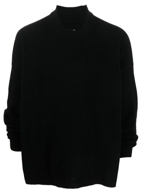 Long-sleeves fine-knit sweater - Black