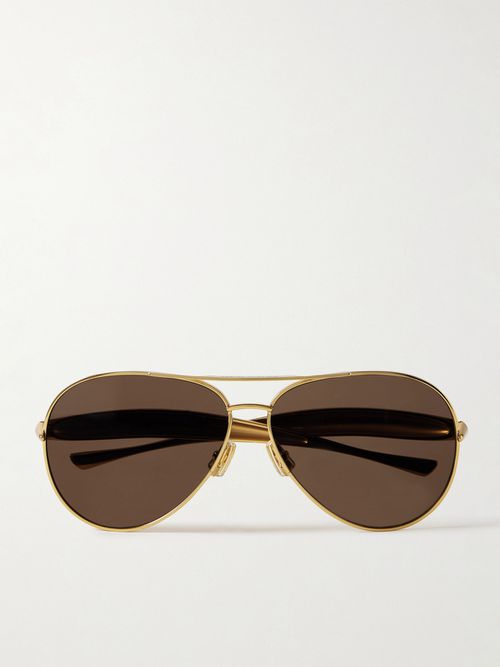 Sardine Aviator-style Gold-tone Sunglasses - One size