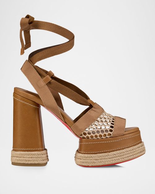 130mm Toledissim Mesh Platform Espadrille Sandals