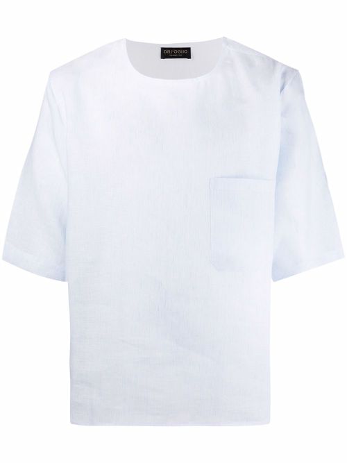 Short-sleeve linen T-shirt - Blue