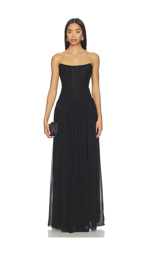 Lovers and Friends Joanna Gown in Black. - XS also in L, M, S