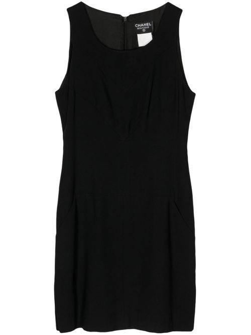 1997 round-neck sleeveless dress - Black