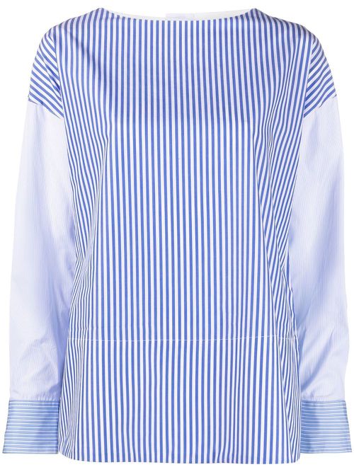 Striped patchwork blouse - Blue