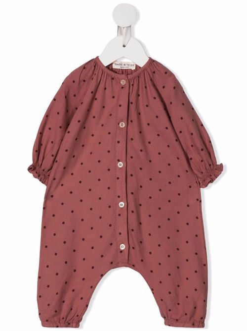 Polka dot long-sleeve body - Pink