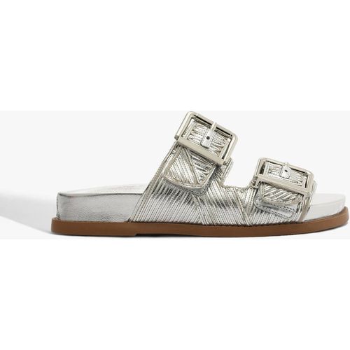 Lupita Buckle Sporty Metallic Sandal - 11 / Silver / Metallic Synthetic