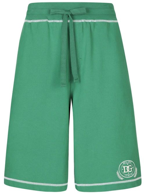 DG logo-embroidered cotton shorts - Green