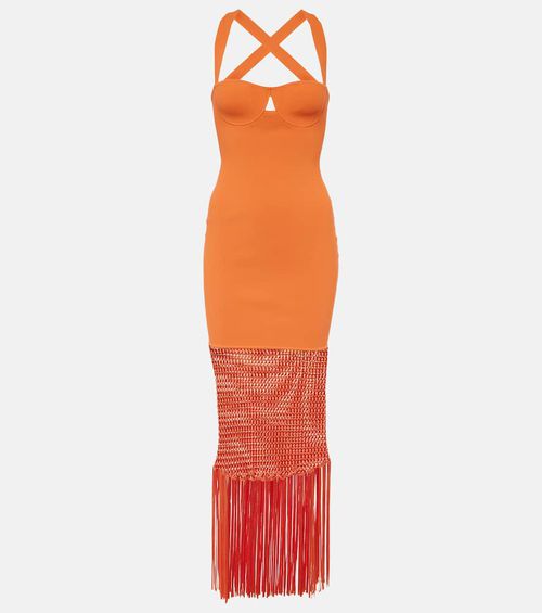 Fringed midi dress