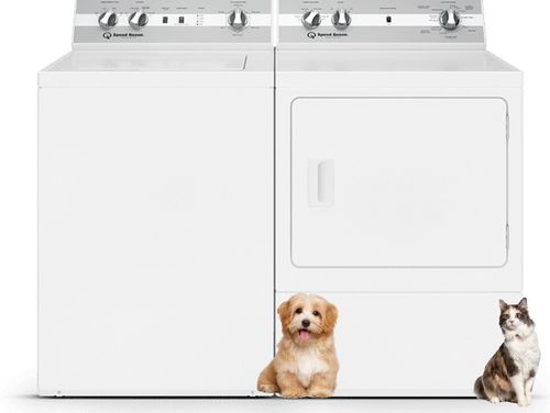 Speed Queen Side-by-Side Top Load Washer and Electric Dryer Set in White SQWADR