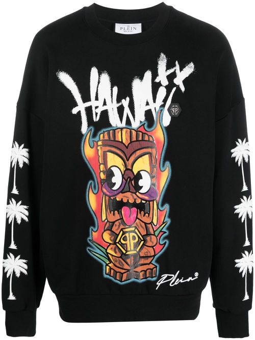 LS Hawaii printed sweatshirt - Black