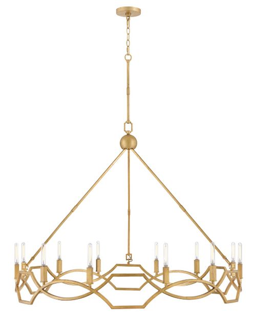 Distressed Brass LED Chandelier from the Leona Collection