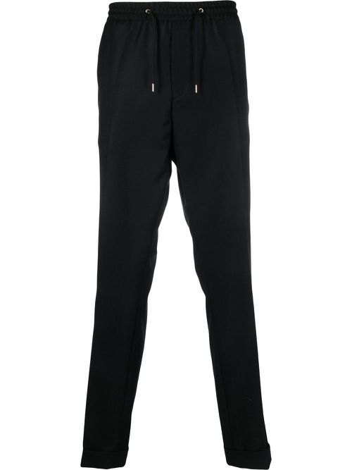 Drawstring tapered trousers - Black