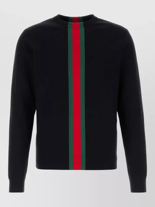 Gucci - crew neck cotton sweater striped design