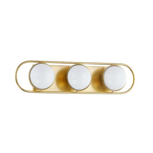 Aged Brass Three Light Bath and Vanity from the Amy Collection
