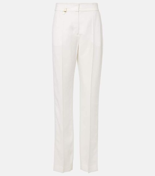 Tibau high-rise canvas slim pants